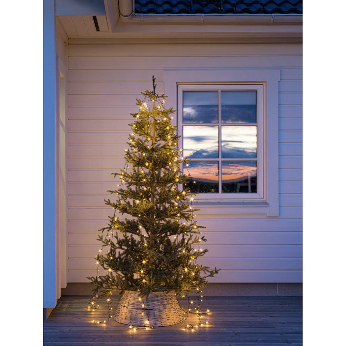 Frost Amber LED Svart kabel Julgransbelysning 240 cm