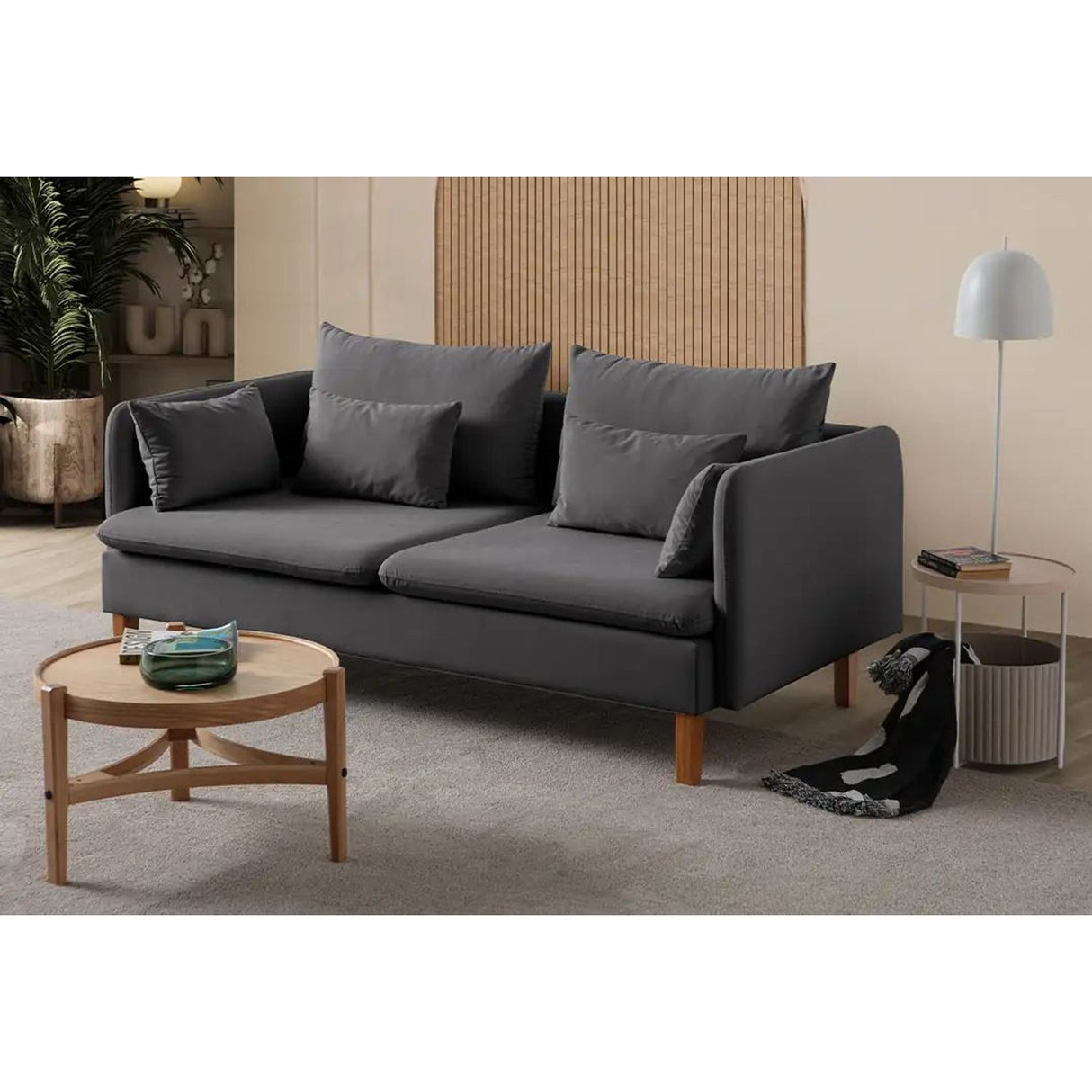 Oslo (195 x 75 x 100 cm) 3-sitssoffa Antracit