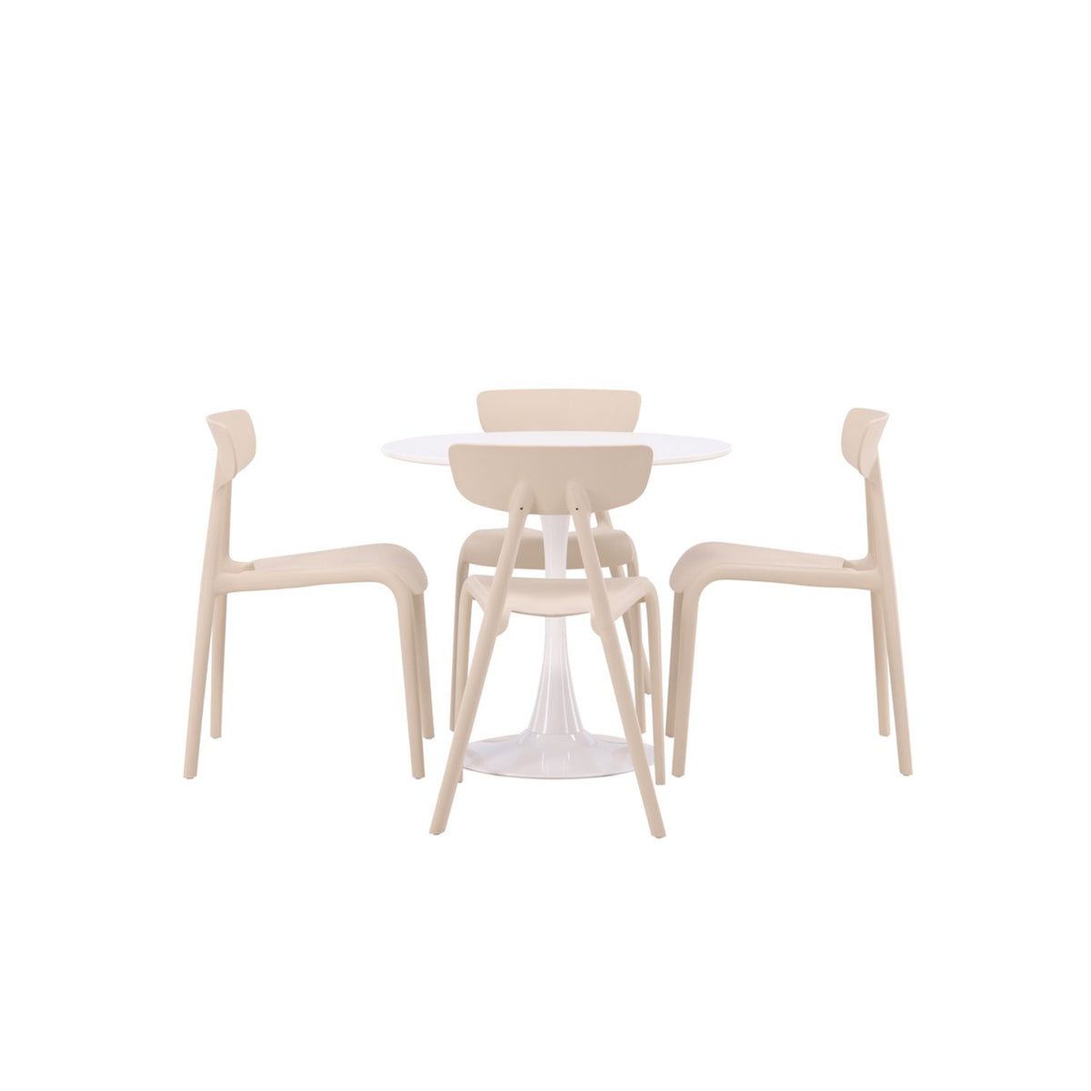 Hamden, Ursholmen Rund matgrupp Beige, Vit, ⌀80