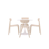 Hamden, Ursholmen Rund matgrupp Beige, Vit, ⌀80
