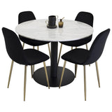 Estelle, Polar Rund matgrupp Svart,Guld, Svart,Vit, ⌀106