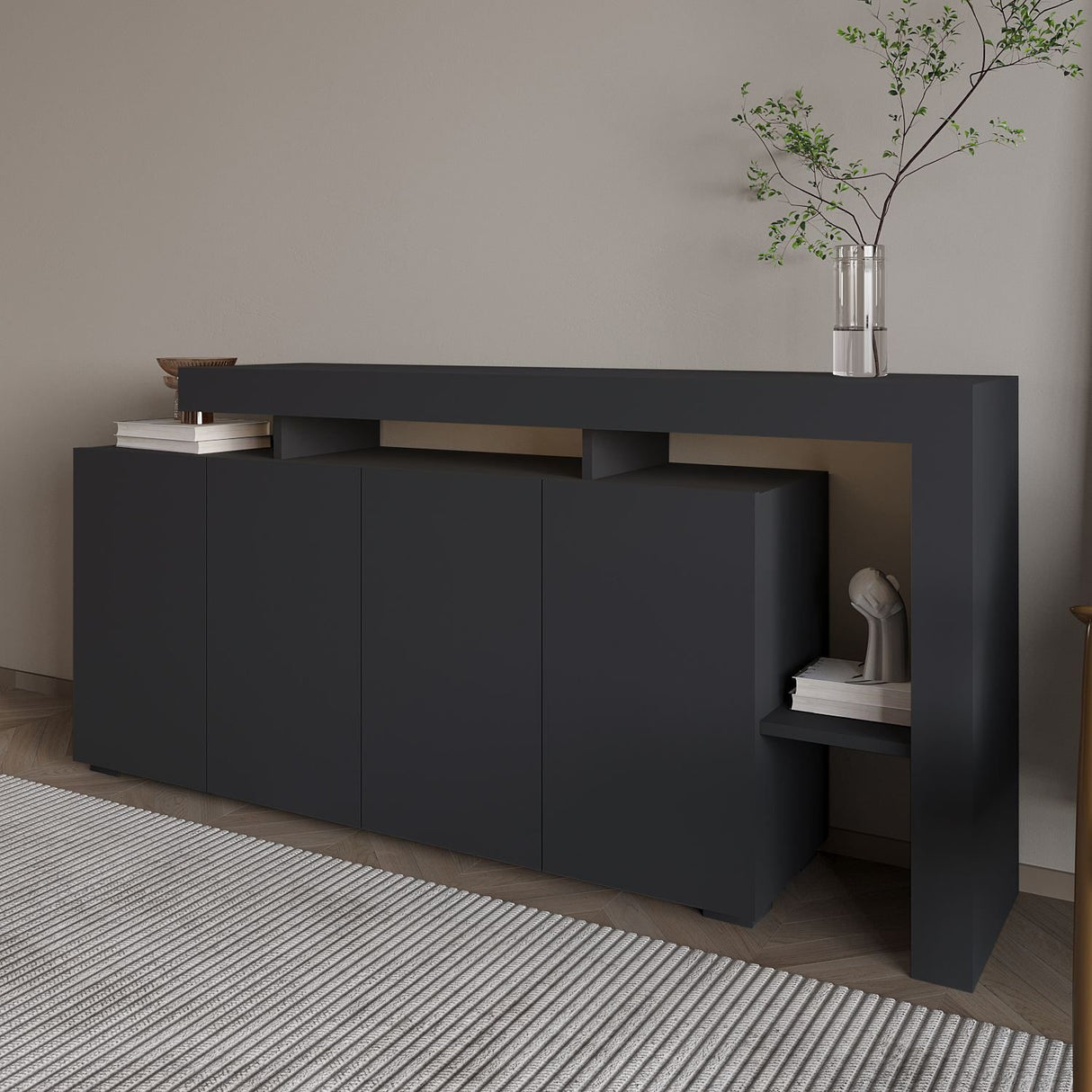 Cork (170 x 80 x 35 cm) Konsolbord Antracit