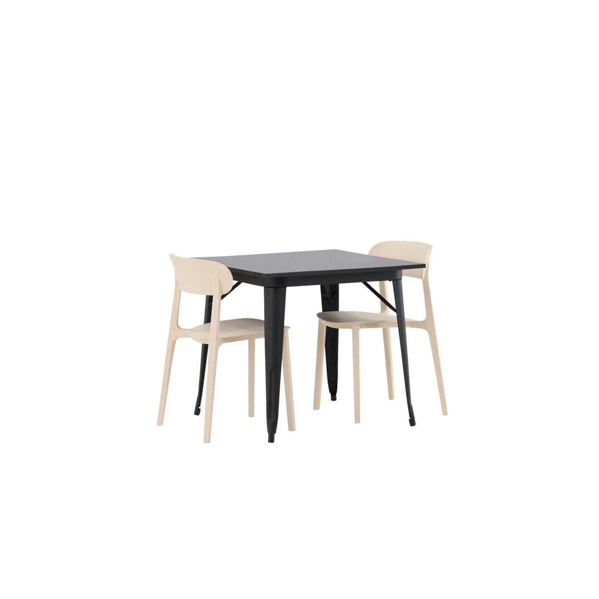 Tempe, Åstol Rektangulär matgrupp Beige, Svart, 80 x 80