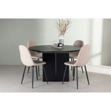 Matilda, Polar Rund matgrupp Beige,Svart, Svart, ⌀130
