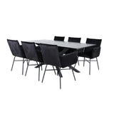 Piazza, Petra Rektangulär matgrupp Svart, Svart, 180 x 90