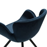 Gaia Stol Midnight Blue Velvet, Black