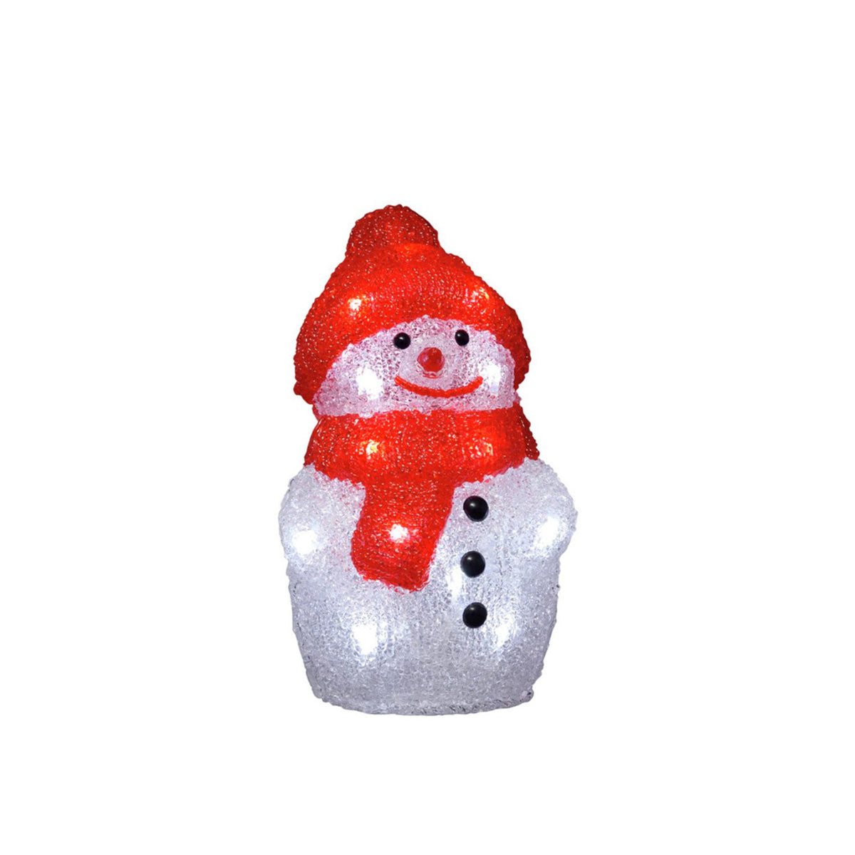 Snögubbe akryl LED 22 cm Ljusdekoration Inne