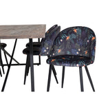 Padang, Velvet Rektangulär matgrupp Svart, Svart,Natur, 250 x 100