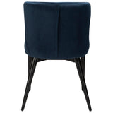 Vetro Stol Midnight Blue Velvet, Black Oak