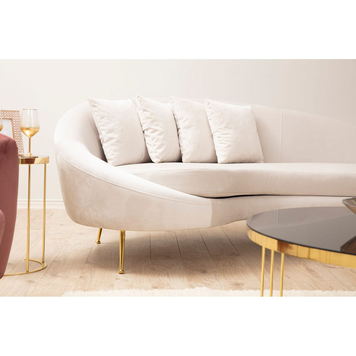 Oslo (255 x 120 x 85 cm) 3-sitssoffa Beige, Vänster