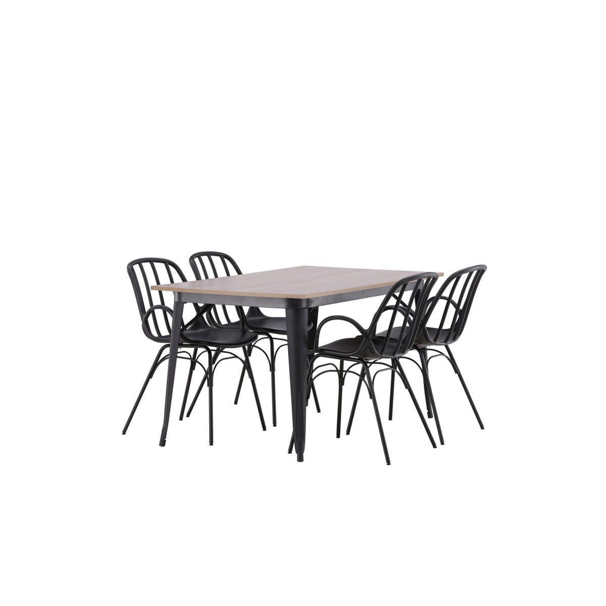 Tempe, Dyrön Rektangulär matgrupp Svart, Valnöt, 140 x 80