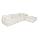 Tallinn 3-sits med puff (300-200 x 100 x 80 cm) Hörnsoffa Creme