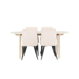 Andy, Leone Ovalt matgrupp Beige,Svart, Vitlaserad, 180 x 90