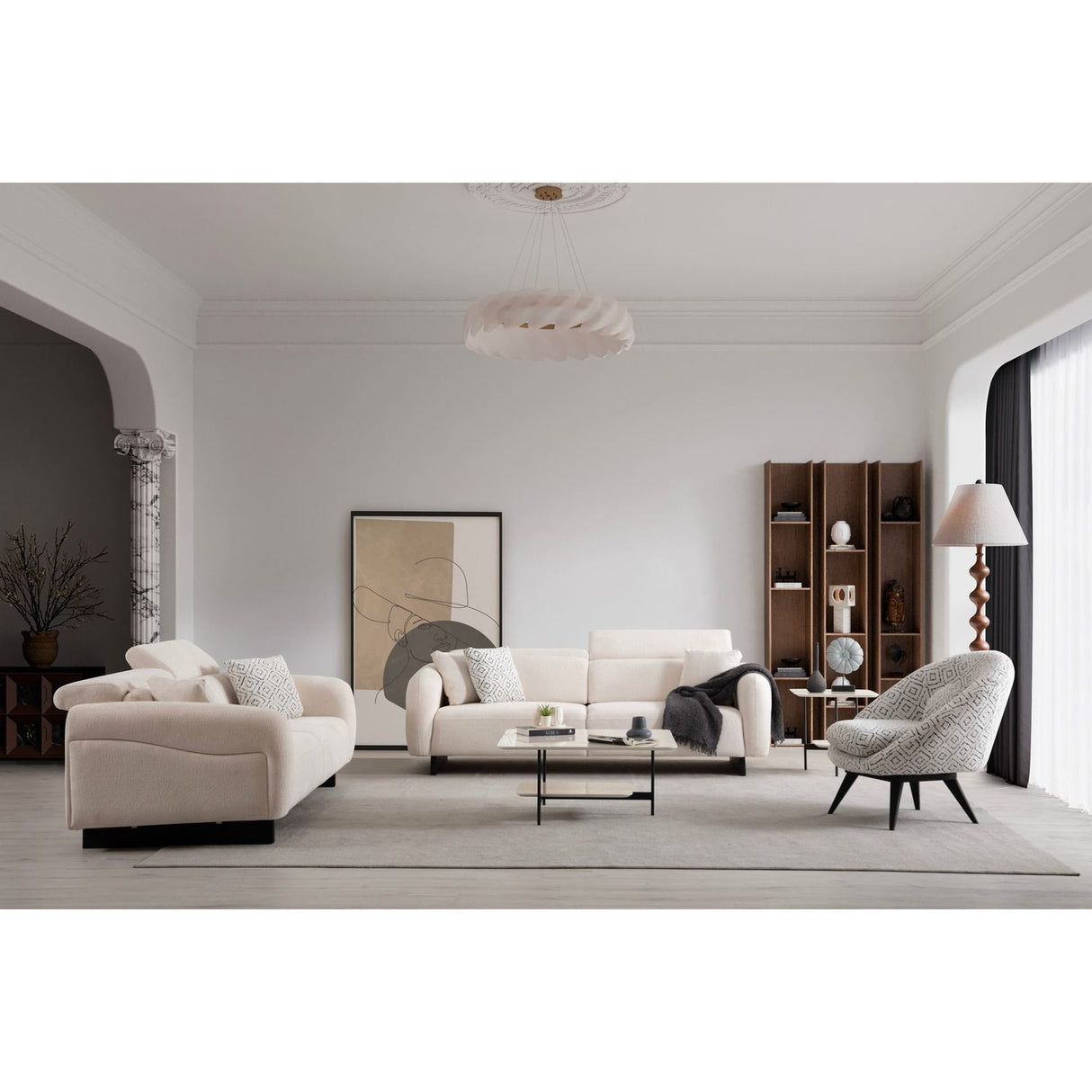 Caprice White (230 x 75 x 100 cm) 3-sitssoffa