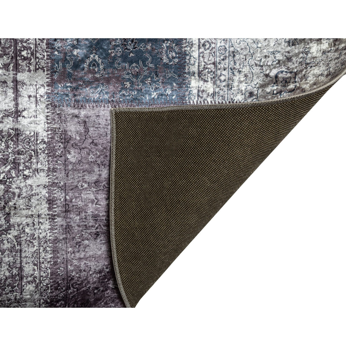 Siv patchworkmatta 200x290 cm Grå