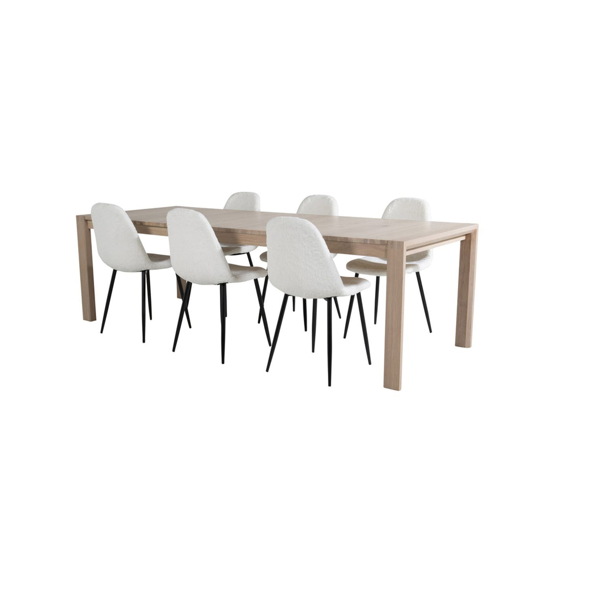 Slider, Polar Rektangulär matgrupp Svart, vit, Vitlaserad, 170 x 95