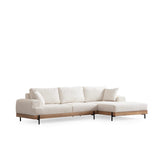 Kigali Oak (280-170 x 98 x 78 cm) Hörnsoffa Vit, Höger