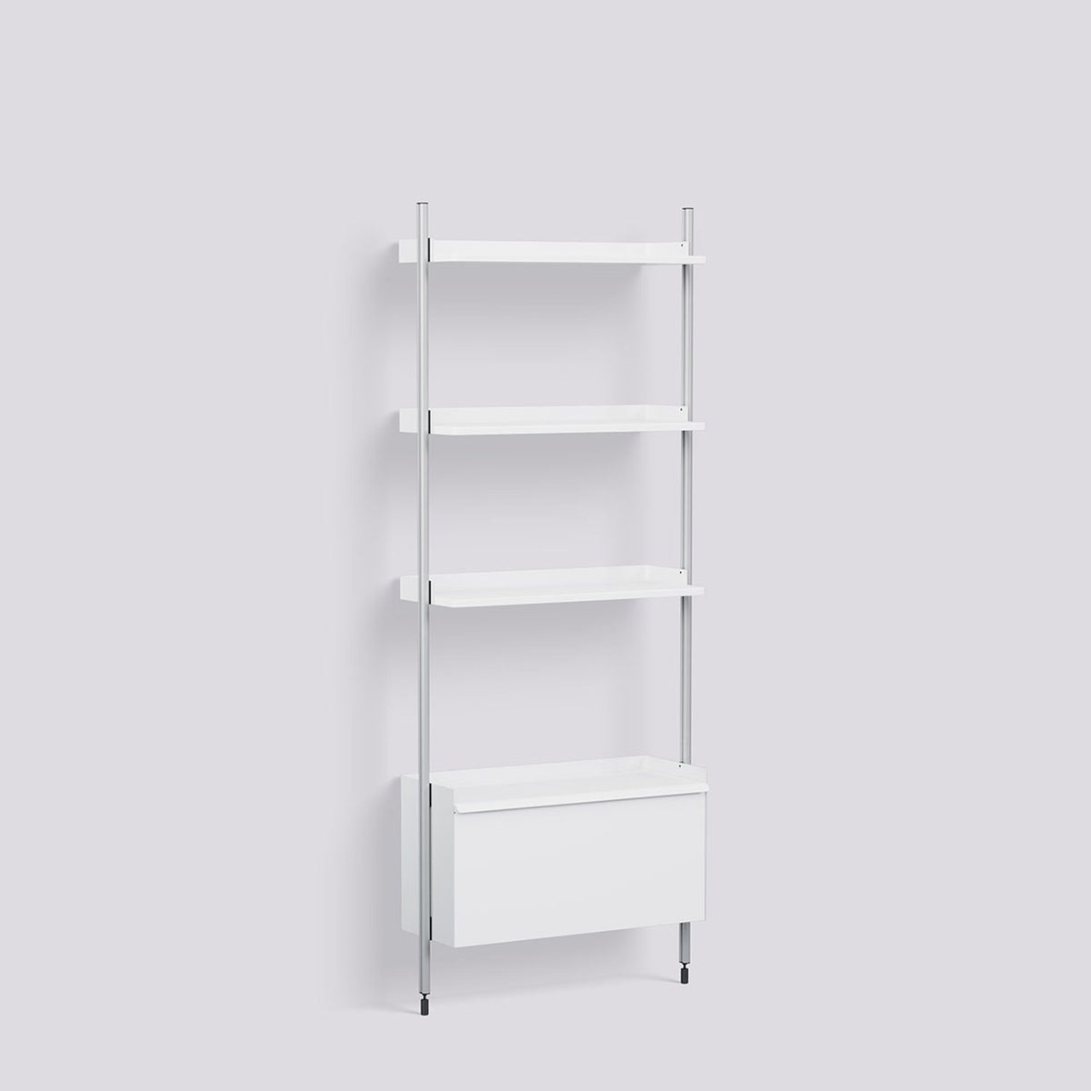 Pier System 131 1 sektion 82 × 34 × 209 cm Hyllsystem PS White, Klaranodiserad aluminium