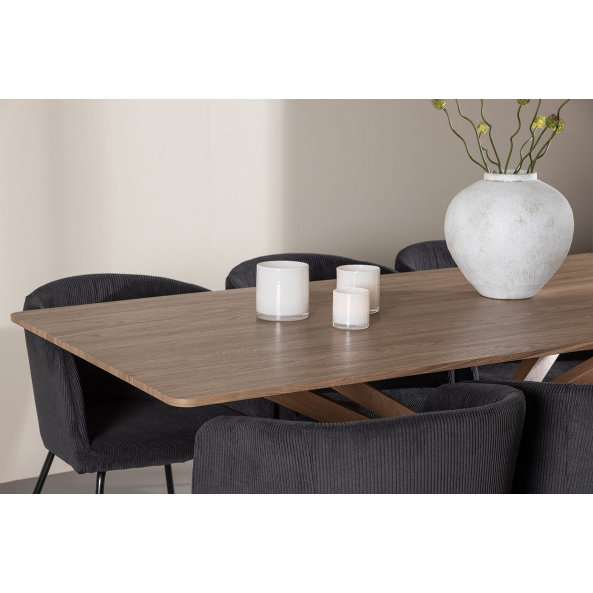 Piazza, Berit Rektangulär matgrupp Svart, Mocka, 180 x 90