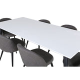 Jimmy, Velvet Rektangulär matgrupp Svart,Grå, Svart,Vitt, 195 x 90