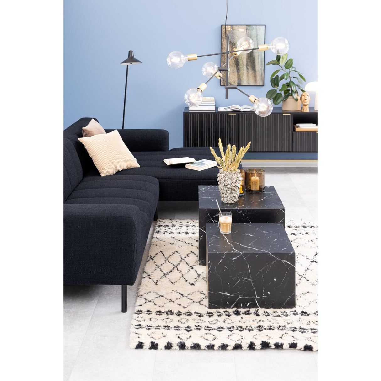 Dijon Soffbord Fyrkantig 40x58x58 cm Svart Marquina