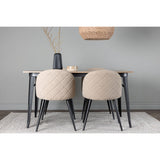 Tempe, Velvet Rektangulär matgrupp Beige, Svart, Valnöt, 140 x 80