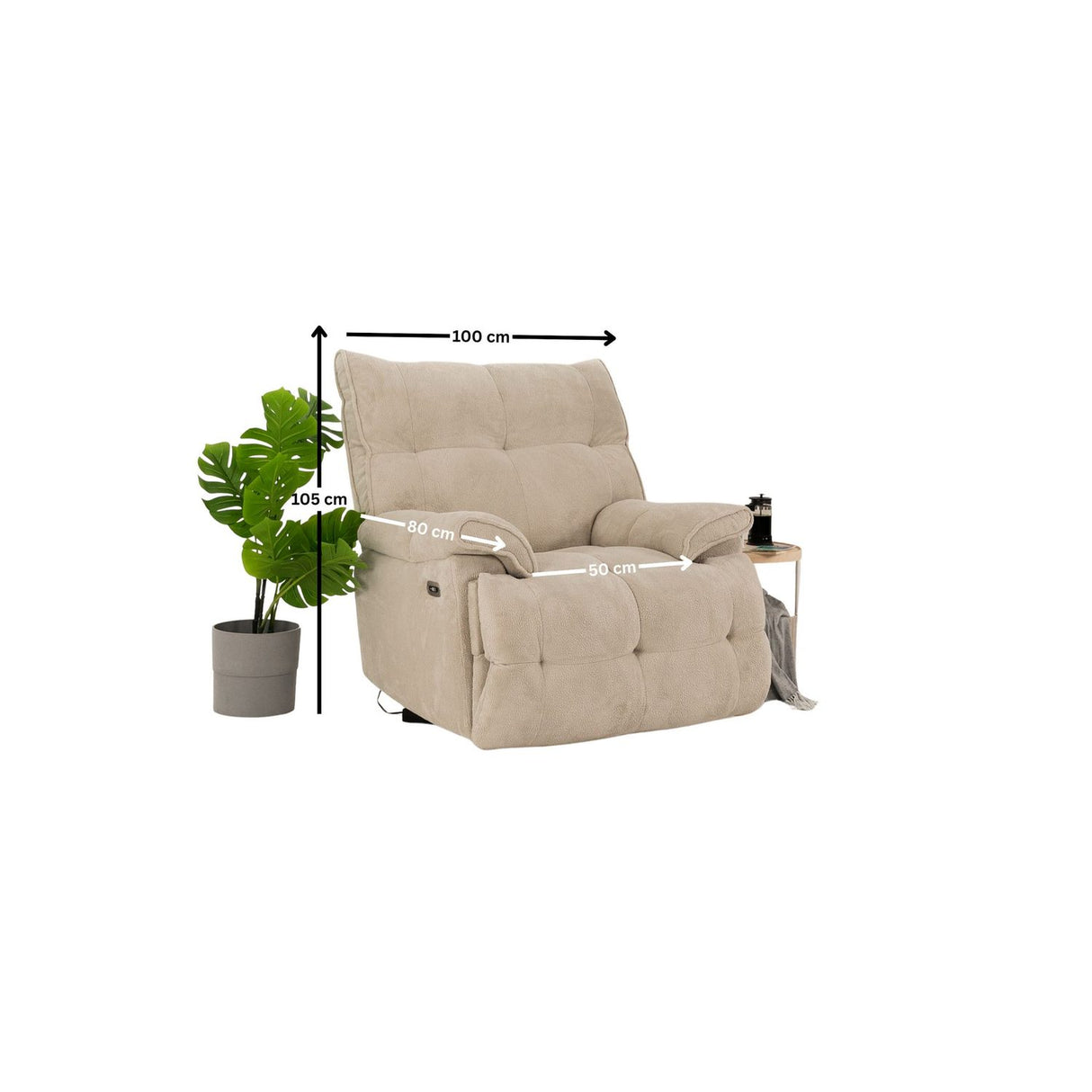 Mandy Electrisk Reclinerfåtölj Kräm