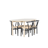 Andy, Alfons Ovalt matgrupp Svart, beige, Vitlaserad, 180 x 90