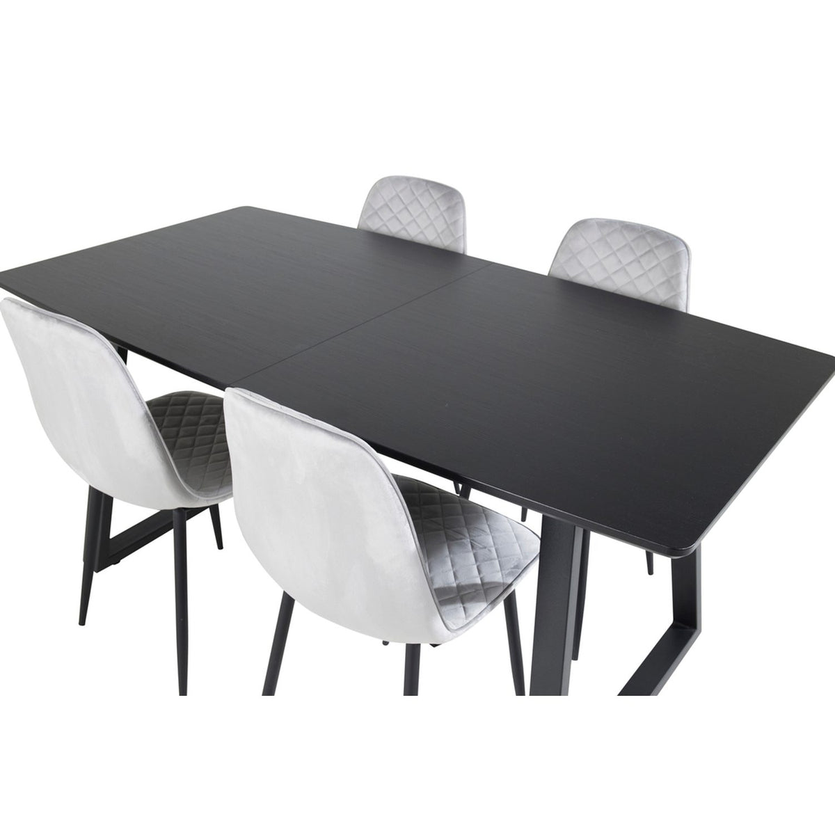 Inca, Polar Rektangulär matgrupp Svart,Grå, Svart, 160 x 85
