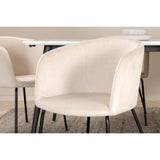 Jimmy, Berit Rektangulär matgrupp Beige, Svart, Svart,Vitt, 195 x 90