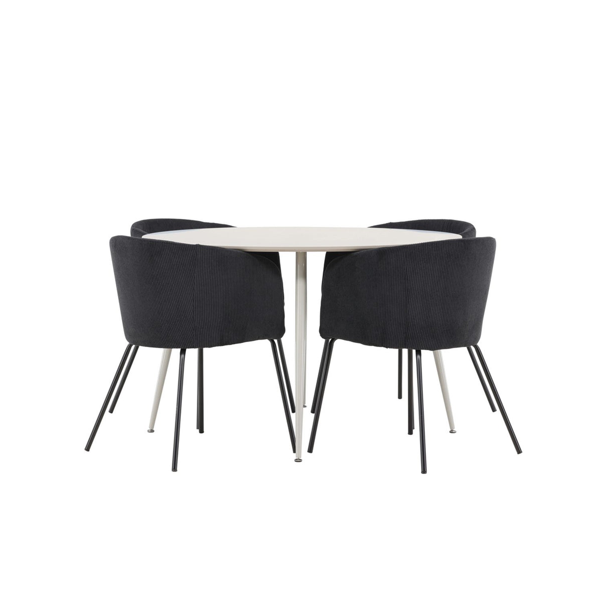 Plaza, Berit Rund matgrupp Svart, Beige, ⌀120