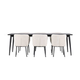 Ellis, Agnes Rektangulär matgrupp Svart,Vit, Svart, 230 x 85