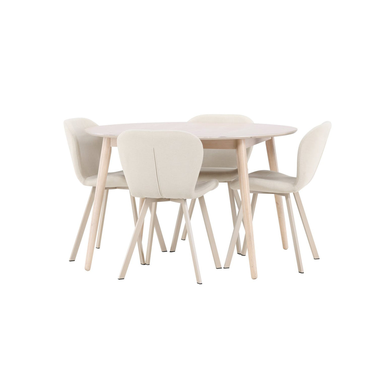 Flora, Lilja Runt matgrupp Beige, Vitlasyr, ⌀120