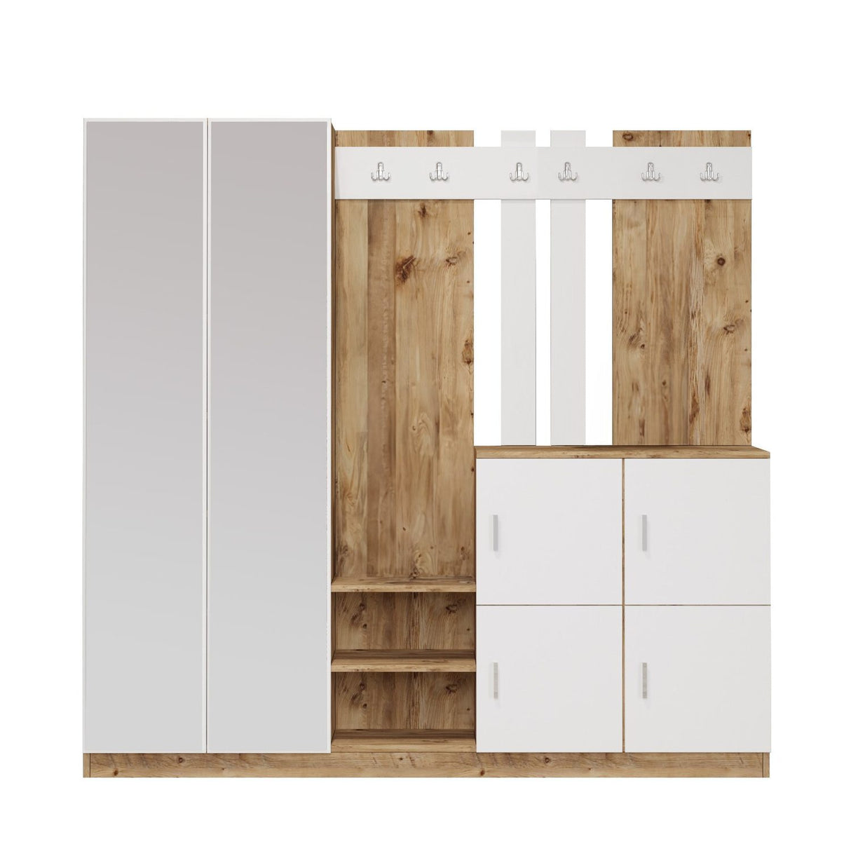 Zelino (187,2 x 180 x 37,5 cm) Hallstativ Atlantisk furu Vit