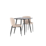 Polar, Modesto Rektangulär matgrupp Beige, svart, Svart, 75 x 75