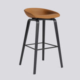 AAS 33 75 cm Barpall Sense Cognac, Black – ekfaner med vattenbaserad lack, Black – pulverlackerat stål