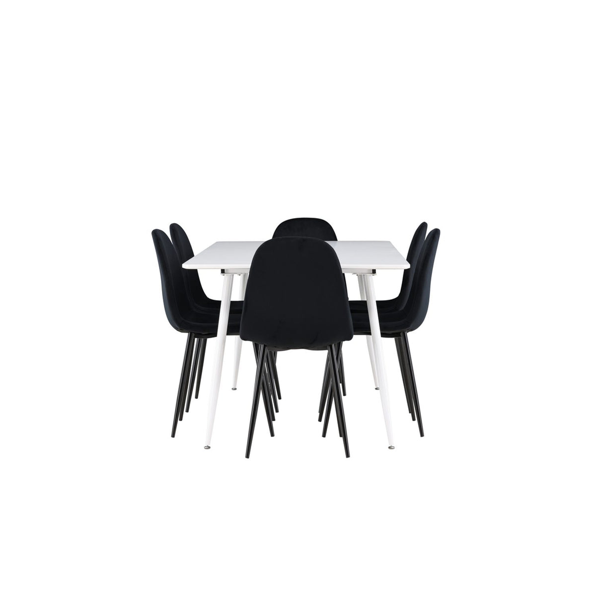 Silar, Polar Rektangulär matgrupp Svart, Vit, 180 x 90
