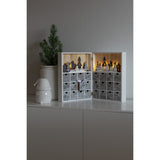 Siluett adventskalender, vit LED timer 6h Stående Ljusdekoration Inne