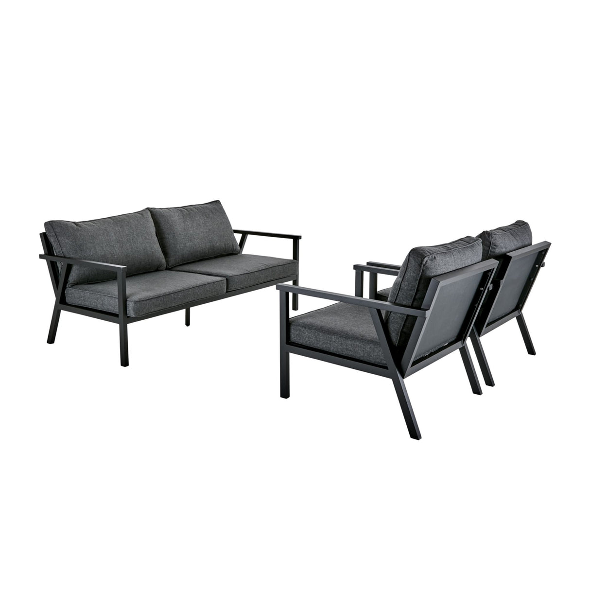 Rana Soffgrupp Svart/Onyx, 176x88x40 cm