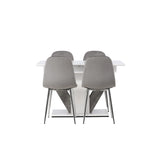 Disa, Eva Rektangulär matgrupp Silver, Grå,Vit, 120 x 80