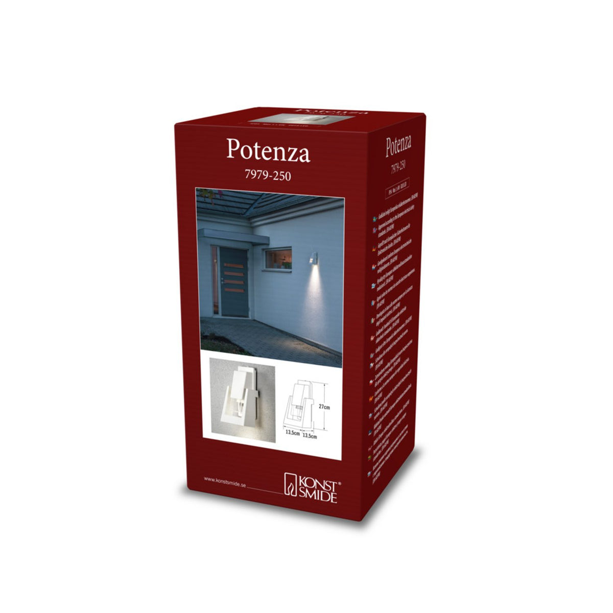 Potenza GU10 27 cm Vägglampa Ute Vit