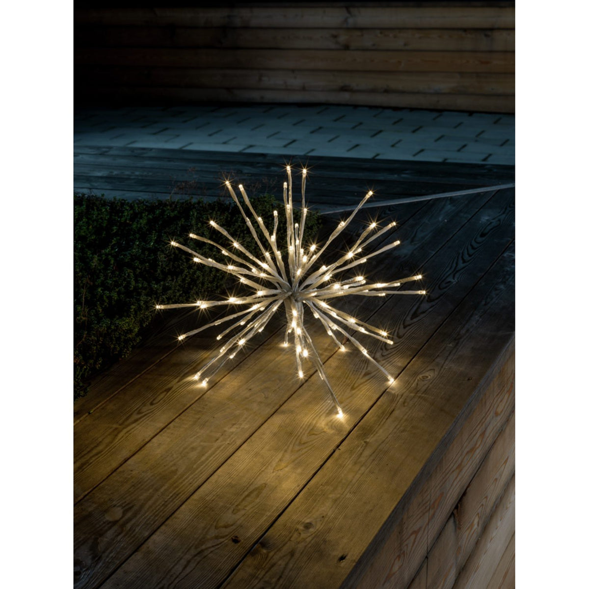 Dekorationsboll Spröt LED 40 cm Julstjärna Utomhus Vit