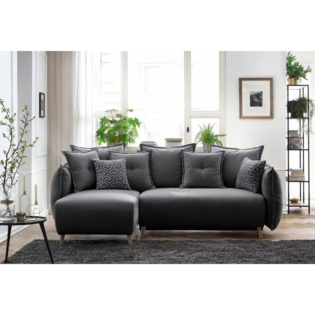 Eros Hörnbäddsoffa Antracitgrå