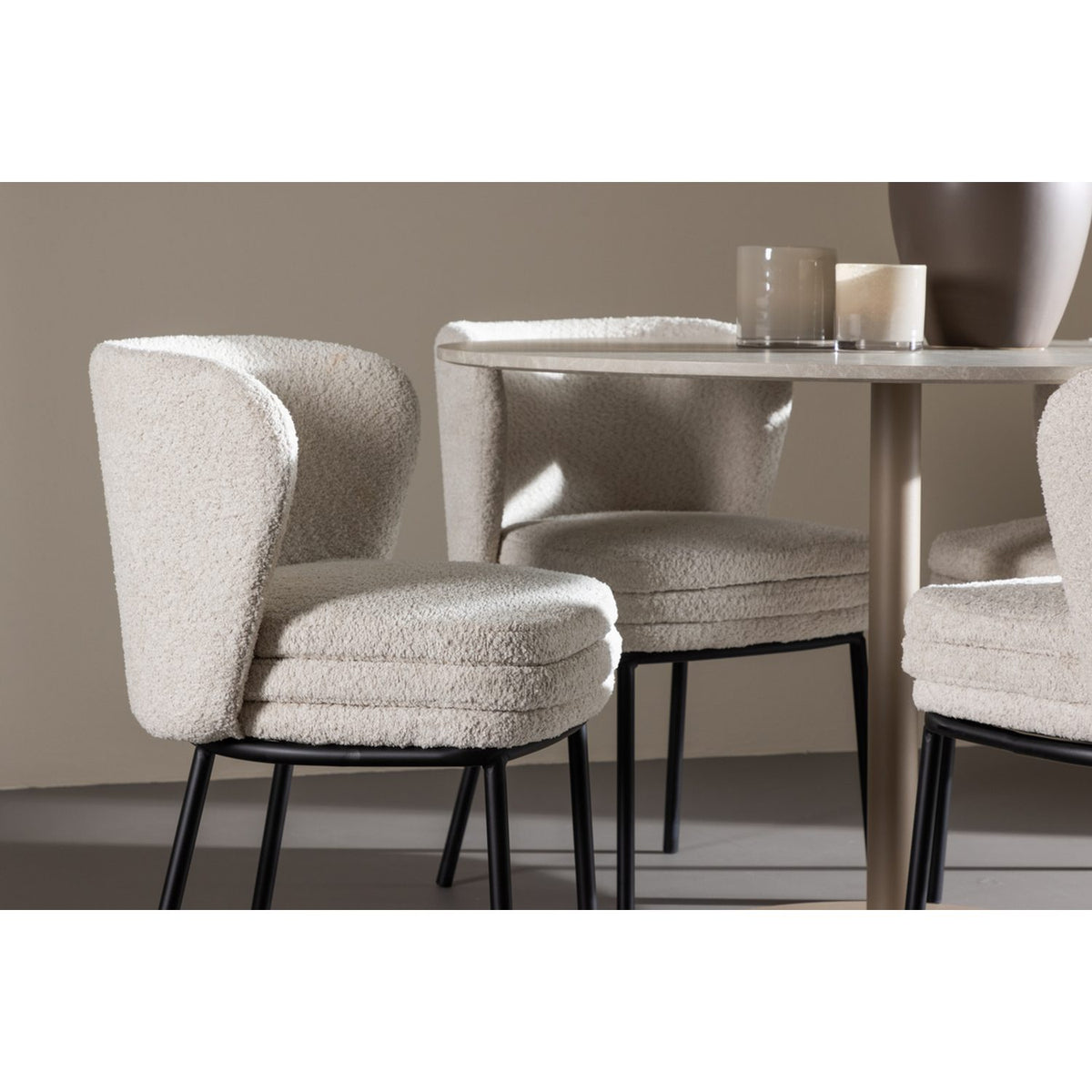 Lycke, Agnes Rund matgrupp Svart,Vit, Beige, ⌀110