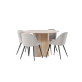 Olivia, Velvet Rund matgrupp Vitlaserad