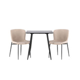 Polar, Modesto Rektangulär matgrupp Beige, svart, Svart, 75 x 75