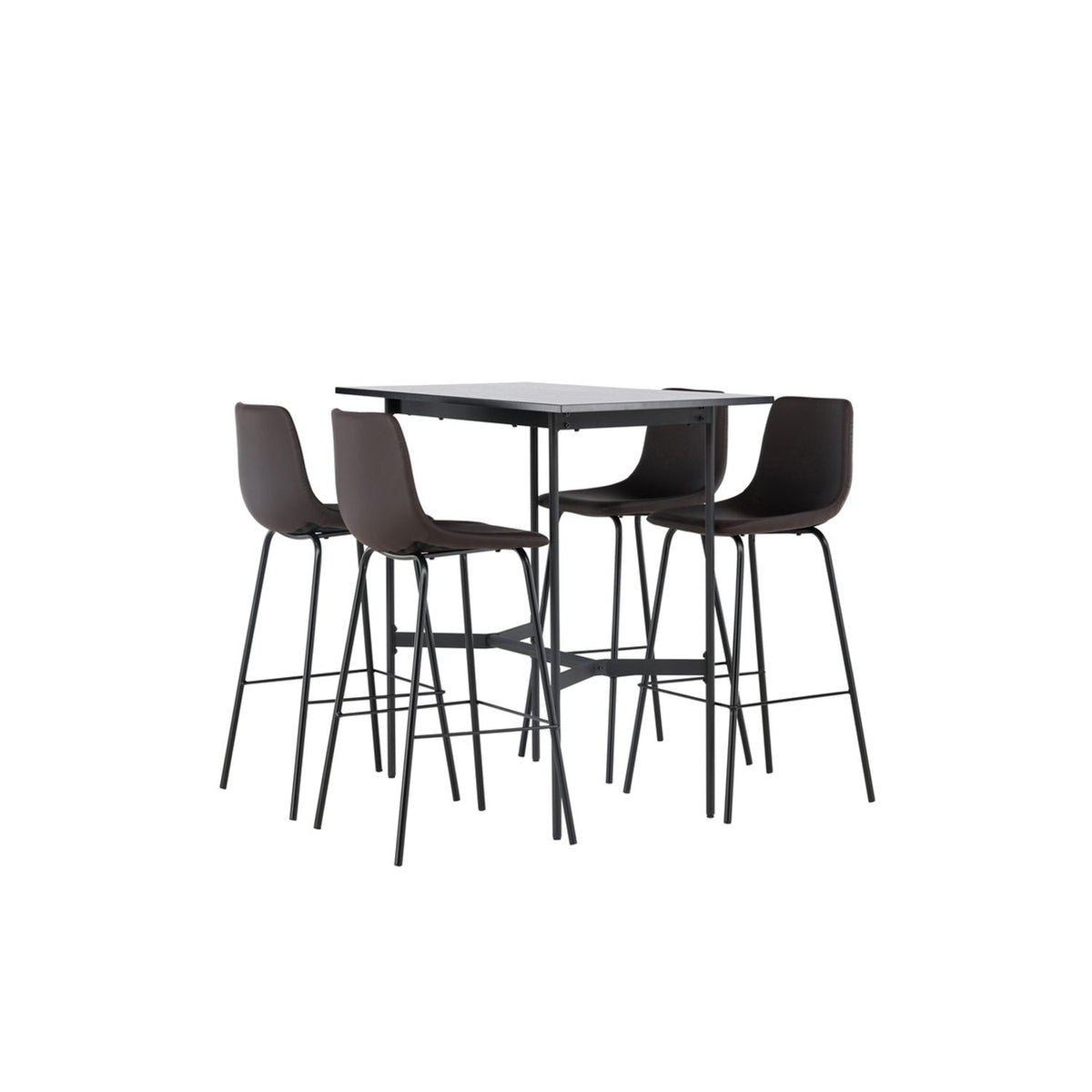 Rax, Alexi Rektangulär matgrupp Svart,Brun, Svart, 120 x 60