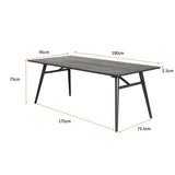 Sleek Rektangulärt matbord Svart, Fanér, 195 x 95