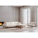 Kigali Oak (280-170 x 98 x 78 cm) Hörnsoffa Vit, Höger