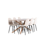 Piazza, Polar Rektangulär matgrupp Beige,Svart, Mocka, 180 x 90